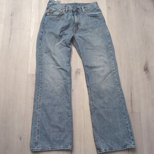 Levis 567 Relaxed Wide Leg Jeans Mens Size 29 Blue Minor Distressed